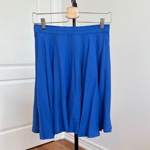 100% Linen Light Blue Circle Mini Skirt Back Zip Size 4 / 27" Waist